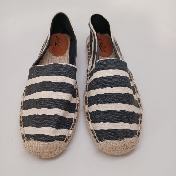 Lucky Brand Flats Tashii Canvas Espadrilles Black Stripes Womens 7 - Picture 3 of 15